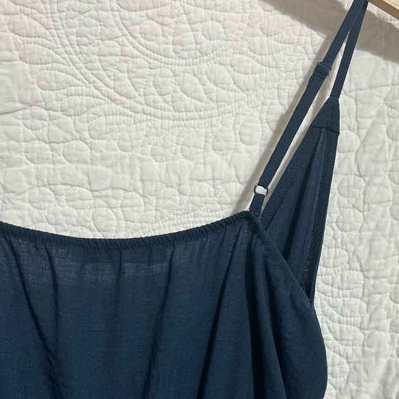 MONK & LOU DARLA Blue Cropped Wide Leg Romper, Jumpsuit, Size Small- #277 - Picture 2 of 10